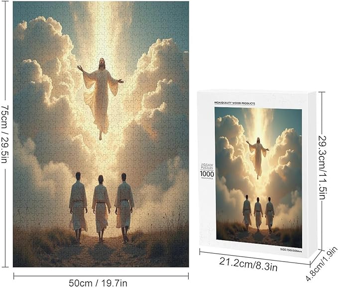 Christian Faith, Jesus Wooden Puzzle 1000 Pieces Jigsaw Puzzles for Adults Puzzle Educational Toys Challenging Fun Games Gifts for Elders Kids Family and Friends