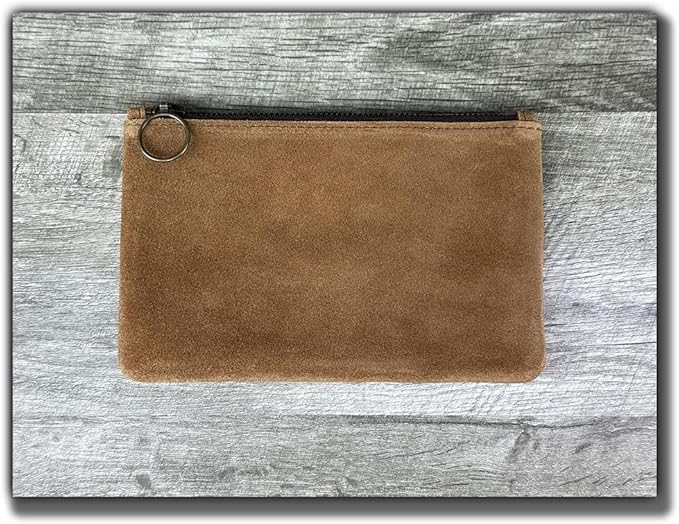 Anthology Gear Leather Pouch with Zipper (Sienna Suede, Small)