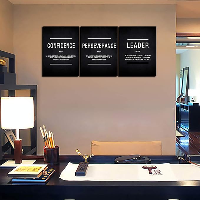 Inspirational Wall Art Office Decor Motivational Wall Art Canvas Prints Entrepreneur Bundle Set 3 Pieces Inspirational Grind Hustle Success Execution (72" W x 36"H, CPL)
