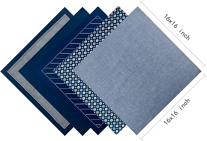 5 Pack Handkerchief Mens Cotton Luxury Hot Silver Gift Box Set, Vintage 40x40cm Fancy Design Pocket Square Hankie Gift Pack