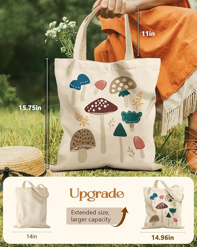 Miss Adola Aesthetic Tote Bag for Girls - with Magnetic Buckle and Zipper Inner Pocket for Women Lady Canvas Cotton Tote Bag