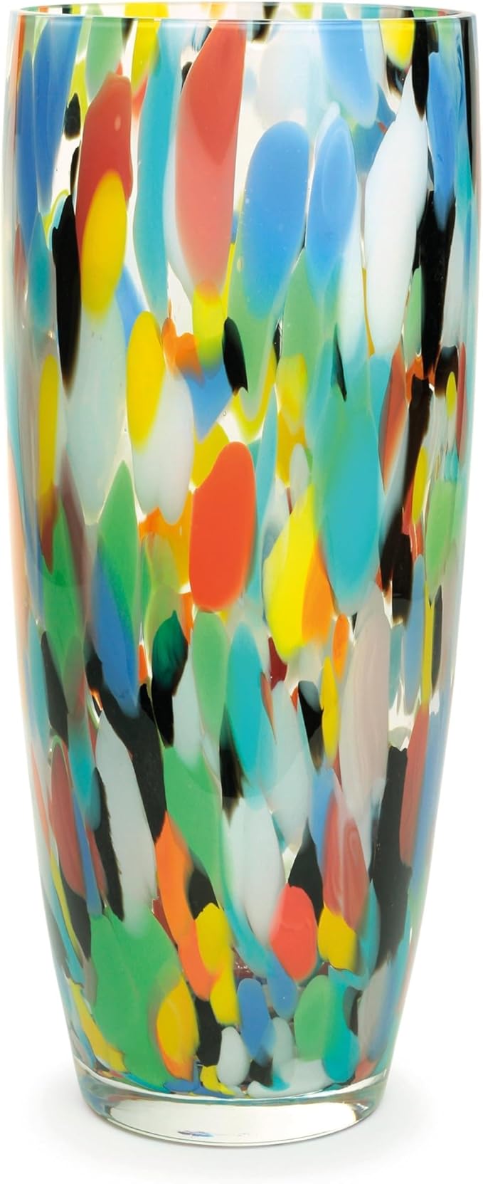 Ca D Oro Murano-Style Colored Glass Vase Confetti Effect Hand Blown Art Glass Crystal for Flower, Room Decoration and Centerpiece - Model AD3
