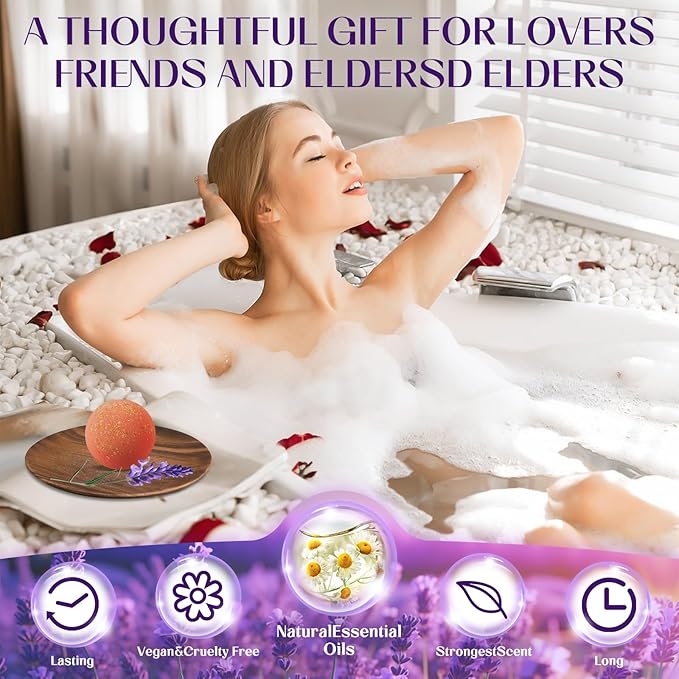 Advent Calendar 2025, 24 Different Natural Scents Bath Bombs Advent Calendar for Relaxation & Stress Relief-Christmas Gift for Women & Men, Stocking Stuffers