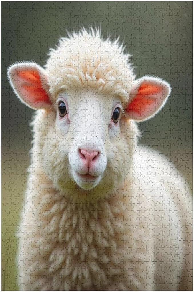 Jigsaw Puzzles for Adults 1000 Piece - Lamb Livestock Animal Mammal Cute Wooden Puzzle，Educational Games，Challenge Puzzles Puzzle Games， Stress Relief Games，Funny Puzzles