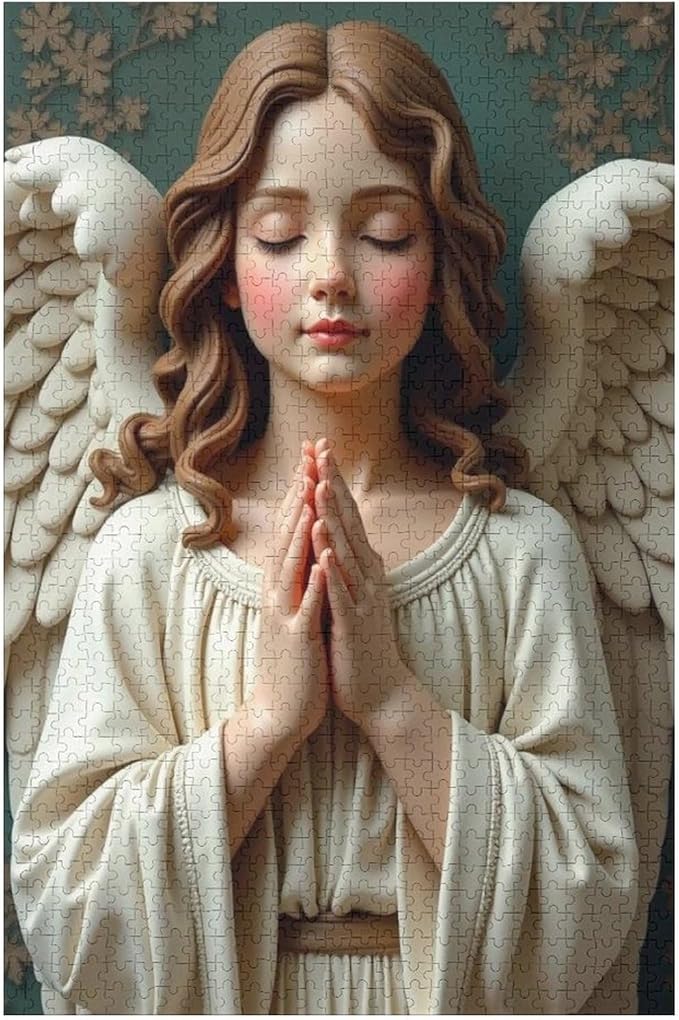 Wooden Puzzle - Classic Angel Praying Jigsaw Puzzles，Wooden Puzzles for Adults 1000 Pieces Challenge Puzzles，Educational Games，Family Puzzles，Unique Gifts for Wall Art,Funnny Puzzles
