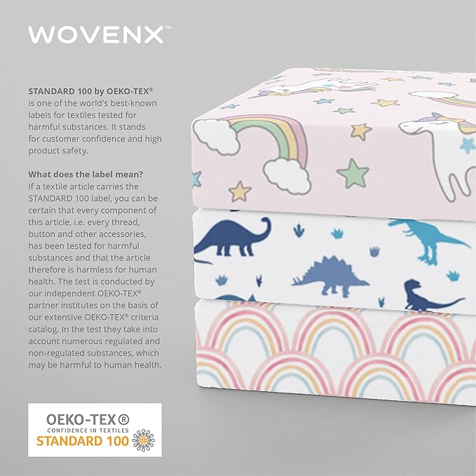 Kids Organic 100% Viscose Derived from Bamboo Sheet Set | Twin or Full Size Fitted Bed Sheets | Oeko-Tex Certified | Cute Toddler Bedding for Girls & Boys Rainbow Twin