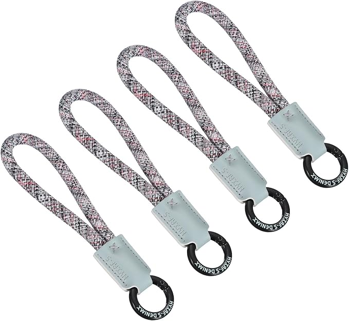 PATIKIL Handmade Cowhide Key Chain,Stylish Bag Pendant Leather Car Key Lanyard Mobile Phone Keychain Accessories, 4 Pack