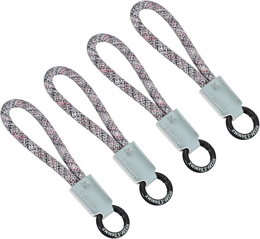 PATIKIL Handmade Cowhide Key Chain,Stylish Bag Pendant Leather Car Key Lanyard Mobile Phone Keychain Accessories, 4 Pack