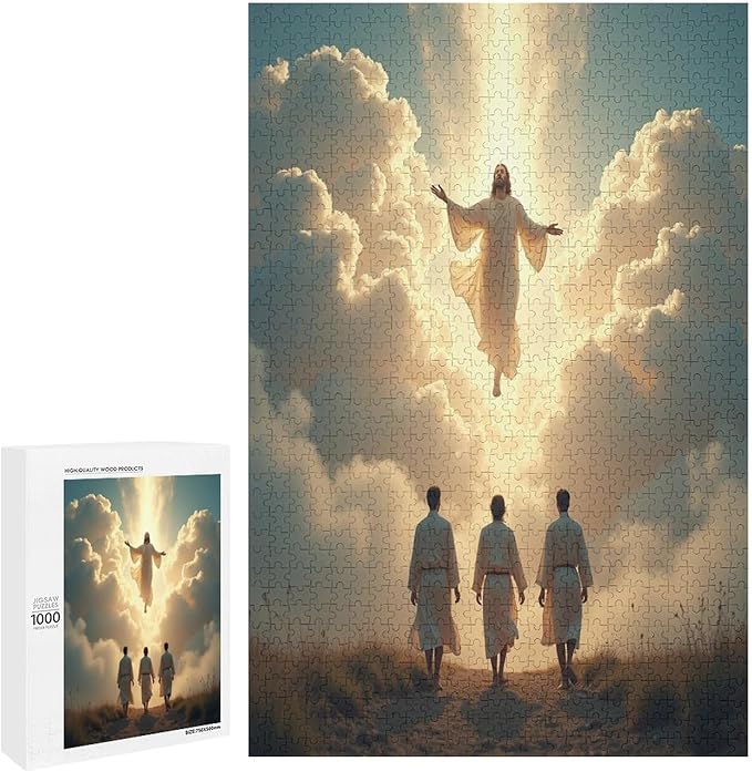 Christian Faith, Jesus Wooden Puzzle 1000 Pieces Jigsaw Puzzles for Adults Puzzle Educational Toys Challenging Fun Games Gifts for Elders Kids Family and Friends