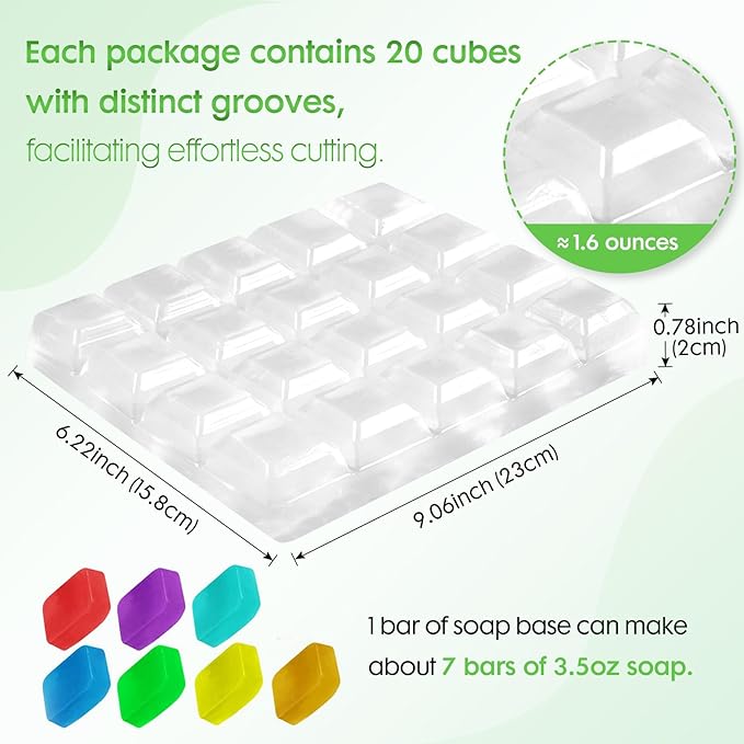 EDSRDRUS 4 LB Glycerin Soap Base Pre-Cut Moisturizing Natural Base Melt and Pour DIY Handmade for Crafting Soap Making