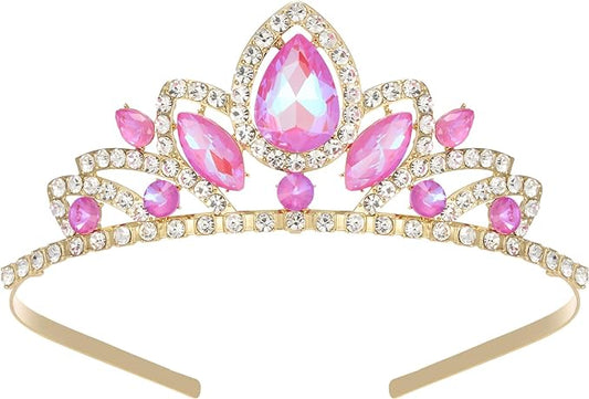 SWEETV Princess Tiara for Little Girls,Tiara Crown Headband Birthday Party Prom Costume Accessories Gift Toddler Kids Baby
