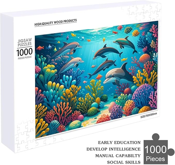 Wooden Puzzle - Sea World Wooden Puzzles for Adults 1000 Pieces Challenge Puzzles，Educational Games，Family Puzzles，Unique Gifts for Wall Art ，Funny Puzzles