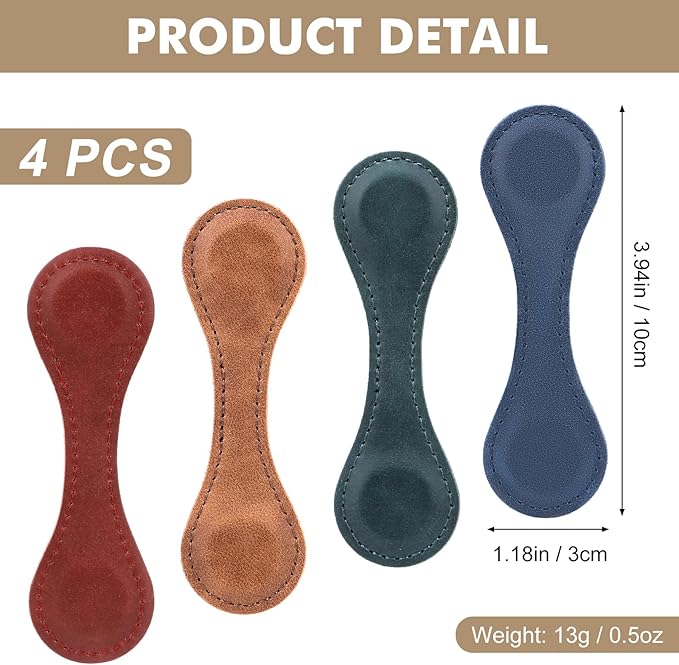 Magnetic Bookmarks for Women Men - 4 PCS Double-Sided Magnetic Book Marks for Reading Women Gift, Multi Functional Leather Book Markers for Book Lovers, Teachers, Students, Book Accessories