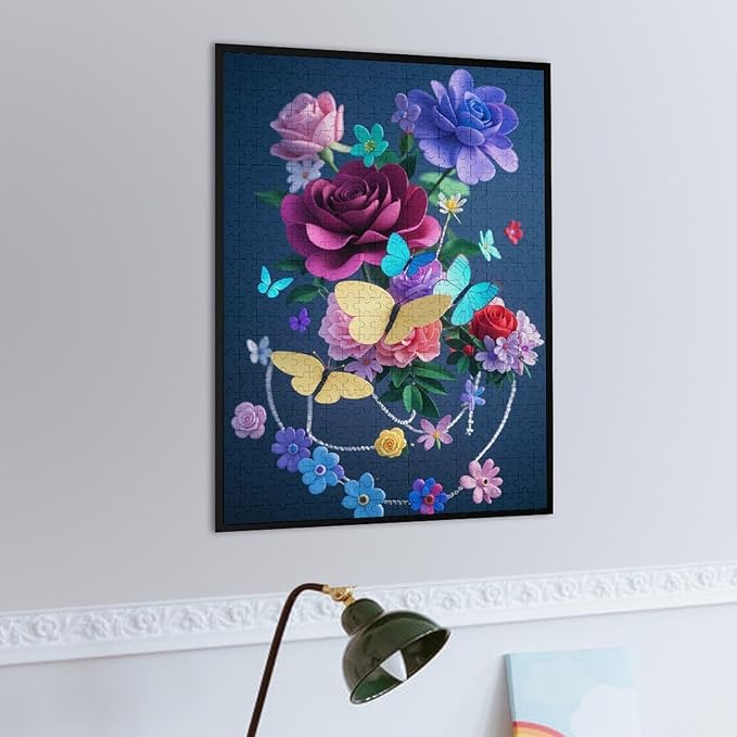 Jigsaw Puzzles for Adults 500 Piece - Butterfly Flowers Themed Wooden Puzzles，Unique Gifts for Wall Art ，Funny Puzzles，Stress Relief Games，Puzzle Games Challenge Puzzles