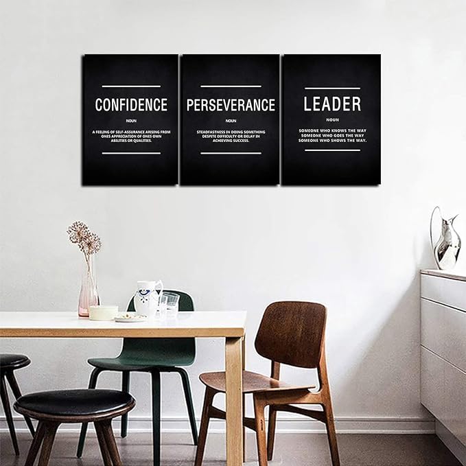 BWSPACE Inspirational Wall Decor Motivational Canvas Wall Art, Grind Hustle Wall Art 3 Pieces Wall Art Decorations for Office Living Room and Bedroom Decor (36" W x 16" H, CPL)