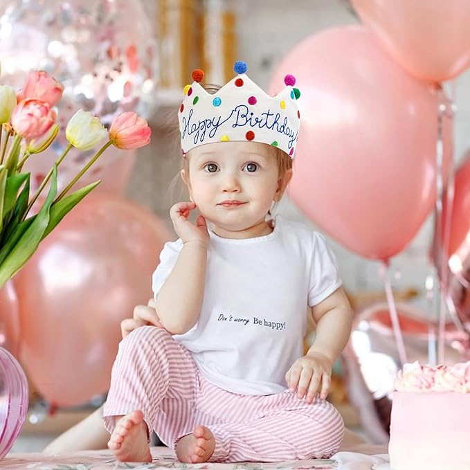 Personalized Hand Embroidered Crown, Customed Birthday Crowns for Kids Birthdays Party, Fit All Ages