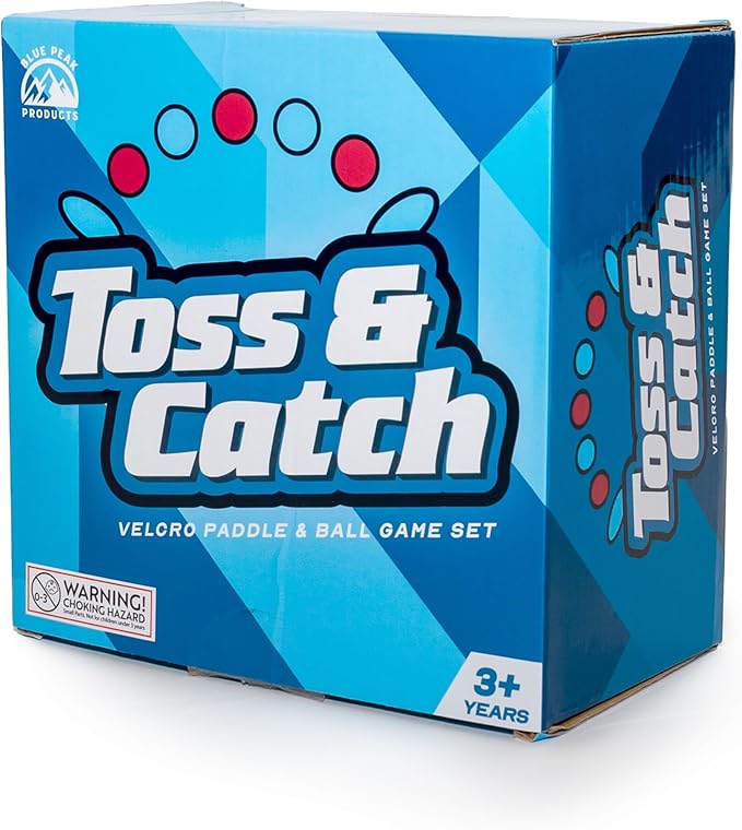 Toss and Catch Ball Set - Modern Ball and Catch Game with 4 Paddles and 4 Balls. Toss and Catch Game for Beach with Mesh Storage Bag - Durable Modern Design