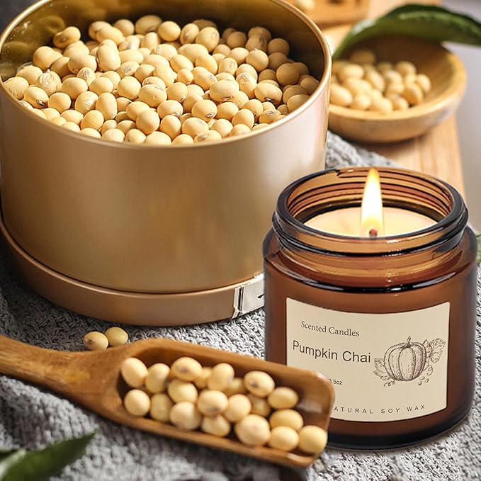6-Pack Jar Scented Candles for Home Scented - Home Decorative Candles Gift Set, 3.5oz Soy Wax Candles for Living Room, Bathroom, Kitchen, Housewarming Gifts & Birthday Presents