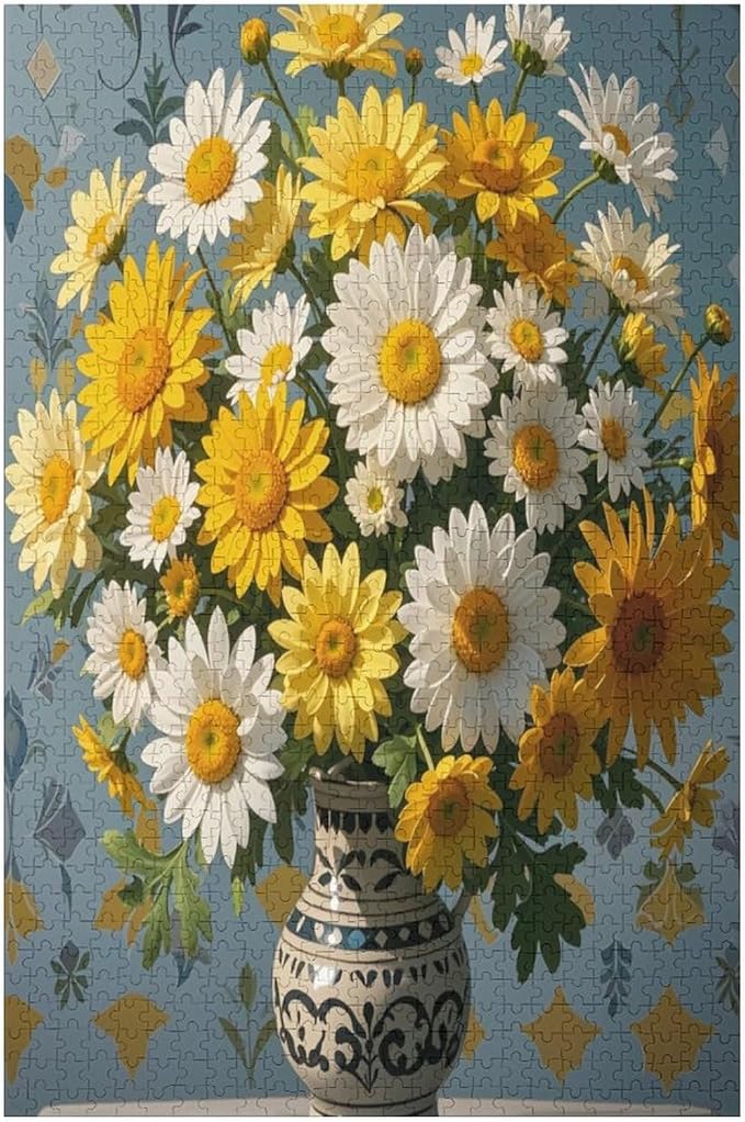 Jigsaw Puzzles for Adults 1000 Piece - Chrysanthemum Themed Wooden Puzzles，Unique Gifts for Wall Art ，Funny Puzzles，Stress Relief Games，Puzzle Games Challenge Puzzles