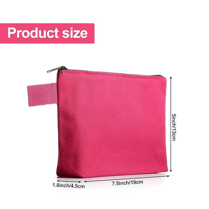 Saintrygo 30 Pcs Makeup Bag Travel Canvas Cosmetic Bag Bulk Multipurpose Small Makeup Pouch for Purse Portable Blank Zipper Toiletry Organizer DIY for Women Assorted Color(Classic,7.5 x 5 x 1.8 Inch)