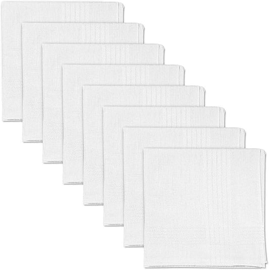 SenseYo Men's Handkerchiefs, 100 Soft Cotton White Handkerchiefs for Men