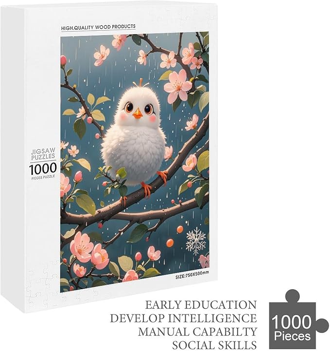 Wooden Puzzles 1000 Piece，Bird Flower Themed Jigsaw Puzzles，Stress Relief Games，Puzzle Games Challenge Puzzles，Educational Games，Family Puzzles