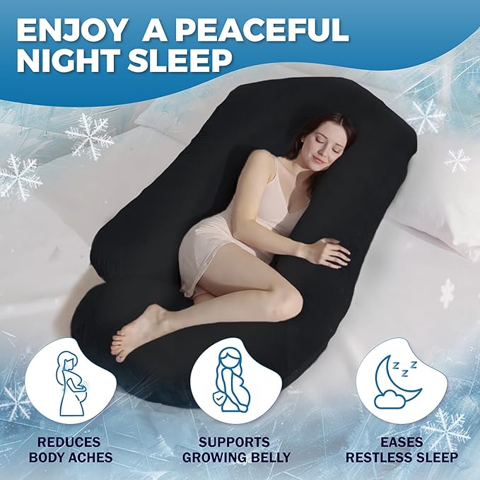PILLANI Pregnancy Pillows for Sleeping - V C U Shaped Full Body Pillow with Removable Cover, 57inch Cooling Maternity Pillow for Pregnant Women, Support for Back Belly Legs Hip - Pregnancy Must Haves