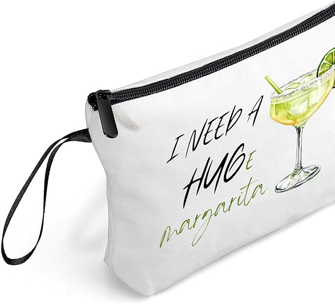 Margarita Cocktail Tequila Funny Unique Birthday Drink Gift Accessories for Women Female Coworker Friend Her Bartender Mixologist Alcohol Lover Makeup Cosmetic Bag Valentine's day