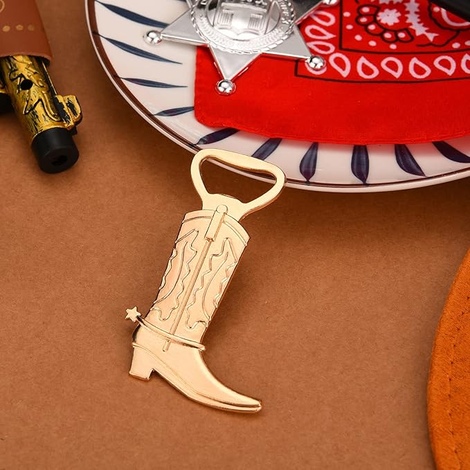 30PCS Cowboy Boots Bottle Openers for Favors，Gifts，Decorations or Souvenirs to Guests at Wedding，Baby Shower or Bridal shower Party