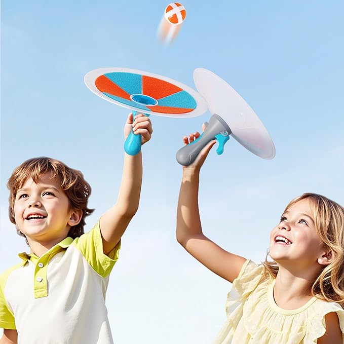 iPlay, iLearn Pop Stick Ball Game Outdoor Toys for Kids, Toss Chase Launching Ball Sports Game for Child Boys, Outside Yard Fun Family Activity, Cool Birthday Gifts for 3 4 5 6 7 8-12 Year Old Girls