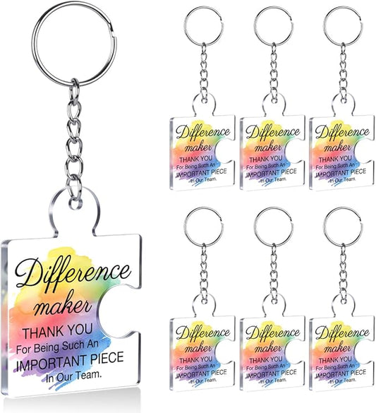 Team Appreciation Gifts for Employee Coworker Staff Bulk, Teamwork Thank You Gift Set Puzzle Piece Acrylic Keychains