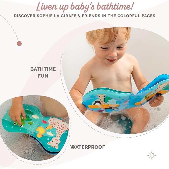 Sophie la girafe Bath Book | Soft, Fun & Easy to Grasp | 8 Playful & Colorful Pages