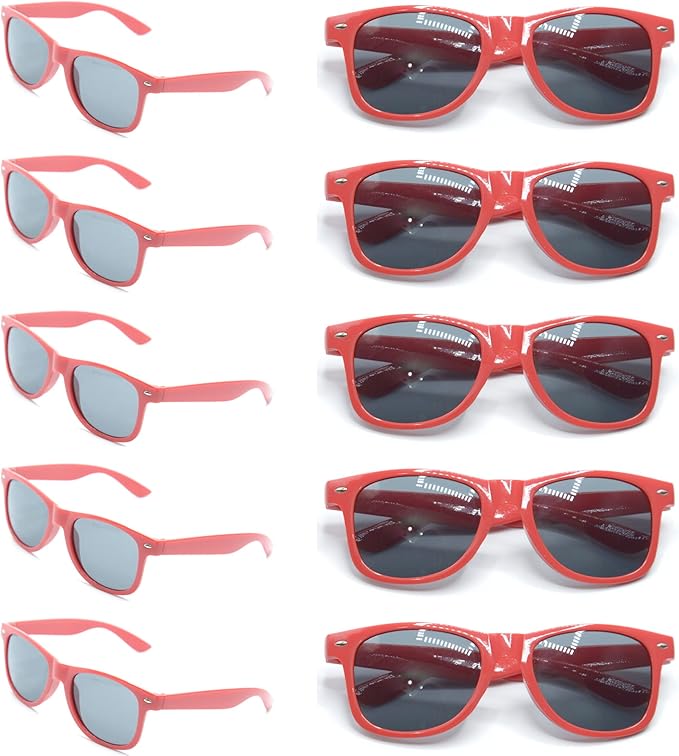20pc Personalized Wedding Sunglasses Bulk for Guests Party Favors,Custom Personalized Logo Sunglasses Womens Men,Wedding Bridesmaid Sunglasses Gifts,Bachelor Party Favors Set （Red）