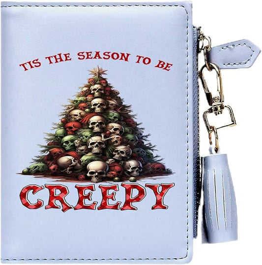 GEEAD Custom Design Small Wallets for Women Bifold Slim Coin Purse Zipper ID Card Holder for Christmas