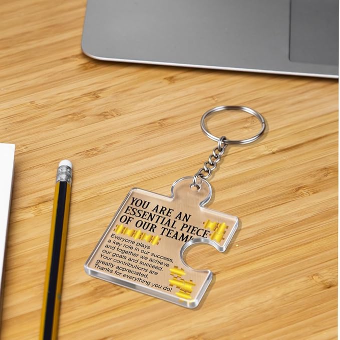 Team Appreciation Gifts for Employee Coworker Staff Bulk, Teamwork Thank You Gift Set Puzzle Piece Acrylic Keychains