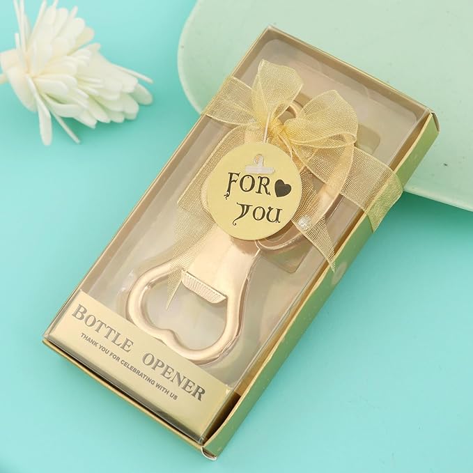 24 pcs gold themed 80th birthday bottle openers favored for anniversary wedding party gifts, 80th birthday party souvenirs or party decorations (Gold, 80 style)
