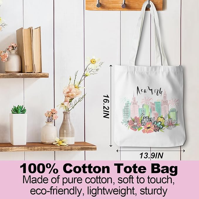 Jeilink New York Souvenirs and Gifts Beach Weekender Tote Travel Reusable Grocery Bags Girls Trip