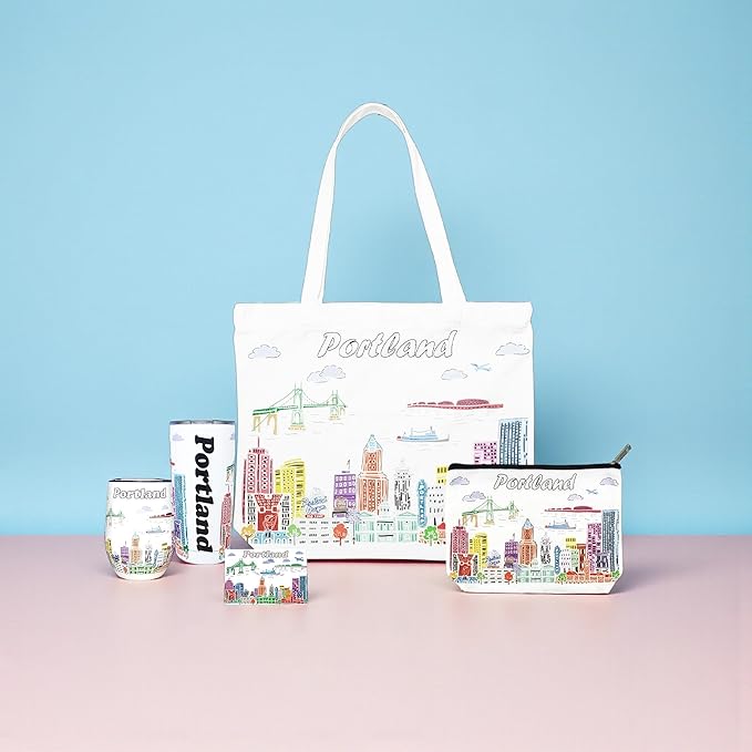 City Themed Artwork Magnet Collection by Beary Blu - Designed in The USA, Collectible Souvenirs Gifts 2.5" x 3.5" (Portland)