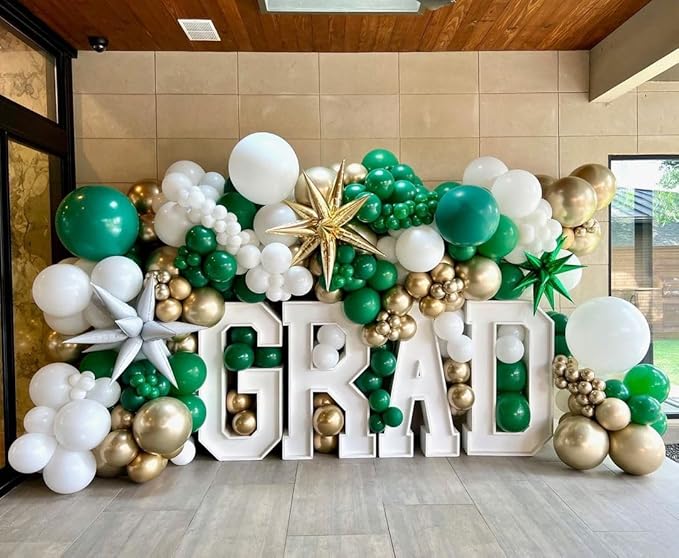 Bezente Green Balloons 18 Inch - 30 Pack Large Thick Dark Green Balloons Big Round Latex Balloons for Birthday Bridal Shower Wedding Party Decorations