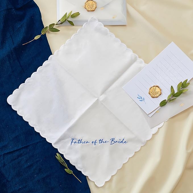 Truliva Wedding Gifts: Mother & Father of the Bride Handkerchiefs, Something Blue
