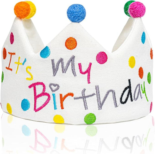 Personalized Hand Embroidered Crown, Customed Birthday Crowns for Kids Birthdays Party, Fit All Ages