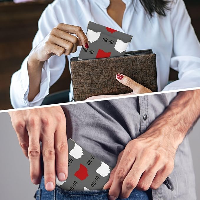 Coin Purse Ohio State Gray Leather Squeeze Coin Purse Mini Pouch Change Wallet Bag Gifts for Women Kids Girls Key Holder