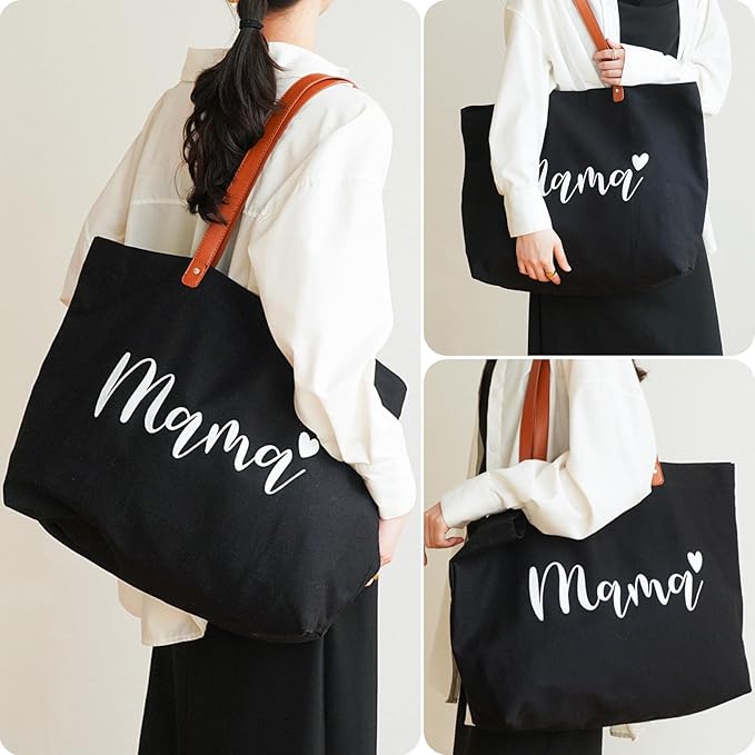 Lamyba New Mom Gifts, Mama Bag Tote with Makeup Bag, Cool Gifts for Mom to be/Expecting Mom/Pregnant Women