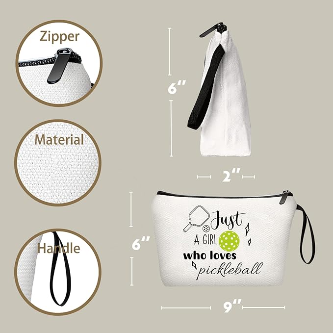 Pickleball Birthday Gifts for Team Club Girl Daughter Friendship Womens Lovers Sister Friends Small Cosmetic Makeup Bag