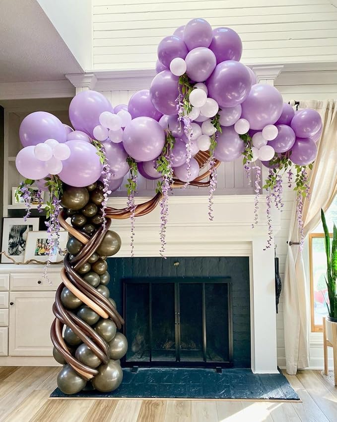 Bezente Pastel Purple Latex Party Balloons - 8 Pack 36 inch Large Thick Lavender Light Purple Lilac Balloons for Bridal Shower Gender Reveal Wedding Graduate Party Decorations