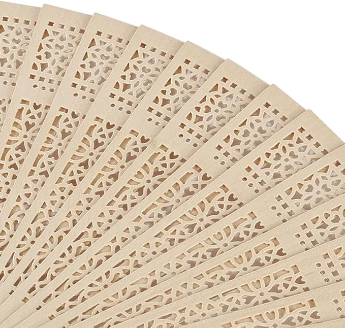 20 Pieces Sandalwood Fan Wooden Folding Fan, Vintage Hand Held Folding Fans, Wedding Favors, Birthday Gifts and Home Decorations
