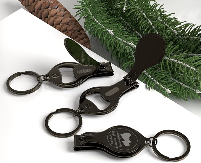 100pcs Personalized 4 in 1 Multi Function Bottle Opener, Black Nail Clipper, Wedding Favors Brewery, Private Customized, Multitool Gifts for Men