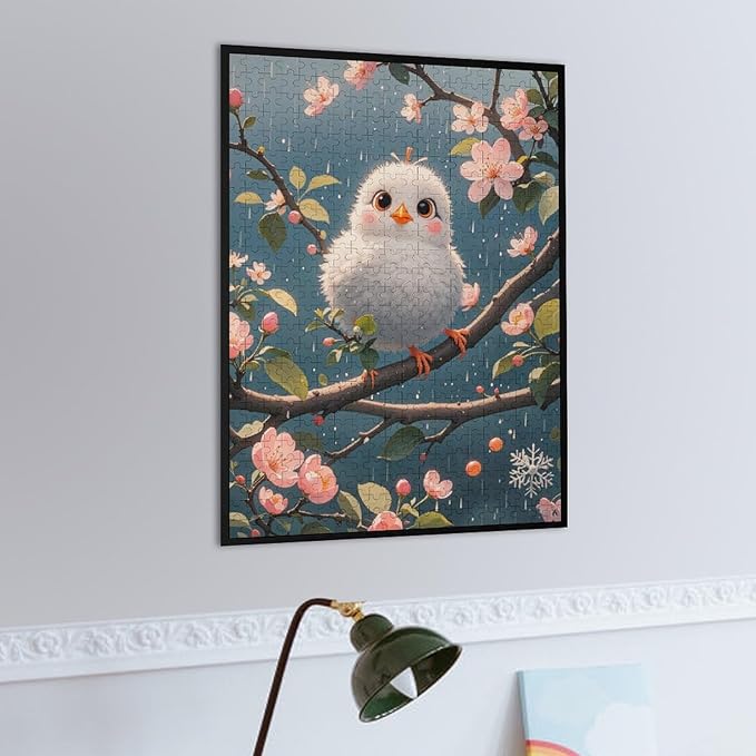Wooden Puzzles 500 Piece，Bird Flower Themed Jigsaw Puzzles，Stress Relief Games，Puzzle Games Challenge Puzzles，Educational Games，Family Puzzles