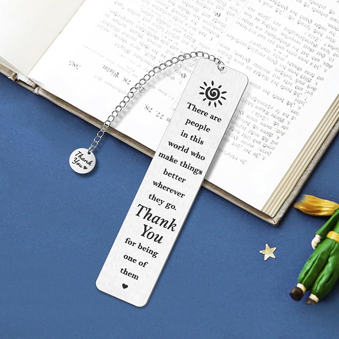 Book Lovers Gifts, Kaluofan Gifts for Book Lovers with Thank You Chain, Bookmark Gifts for Best Friend, Back to School Coming of Age Gifts, Graduation Gifts, Christmas Stocking Stuffers for Teens