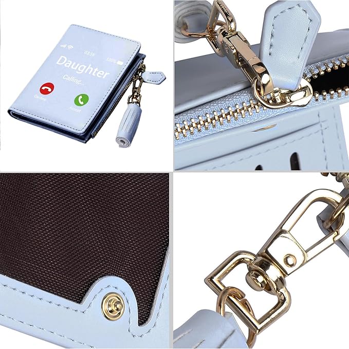 GEEAD Custom Design Small Wallets for Women Bifold Slim Coin Purse Zipper ID Card Holder for Christmas